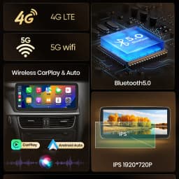 Junsun Android 13 Wireless CarPlay Android Auto Car Radio For Audi A4 S4 A5 S5 2009-2016 4G WiFi BT GPS Touch Screen Autoradio