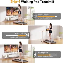3 in 1 Portable Compact Design Walk Pad 15.55*35.43 Inch Raceable Walking Pad Treadmill Low Noise Under Desk Treadmills for Home