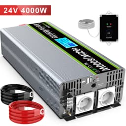 8000W Solar Power Inverter DC 12V/24V to AC 230V Pure Sine Wave Inverter Converter with RC and Dual USB Car Charge Inverter