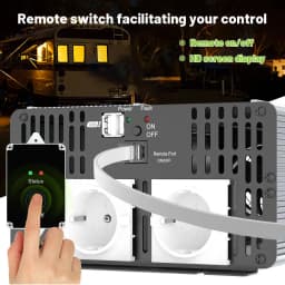 8000W Solar Power Inverter DC 12V/24V to AC 230V Pure Sine Wave Inverter Converter with RC and Dual USB Car Charge Inverter