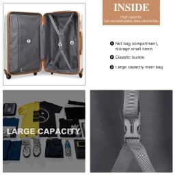 Kono Suitcase Lightweight Hardside Luggage ,Trolley Travel Luggage with 4 Twin Wheels & Tsa Lock, Abs Material(S m L)