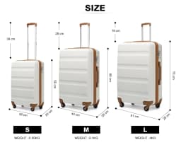 Kono Suitcase Lightweight Hardside Luggage ,Trolley Travel Luggage with 4 Twin Wheels & Tsa Lock, Abs Material(S m L)