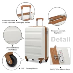 Kono Suitcase Lightweight Hardside Luggage ,Trolley Travel Luggage with 4 Twin Wheels & Tsa Lock, Abs Material(S m L)