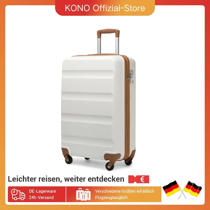 Kono Suitcase Lightweight Hardside Luggage ,Trolley Travel Luggage with 4 Twin Wheels & Tsa Lock, Abs Material(S m L)