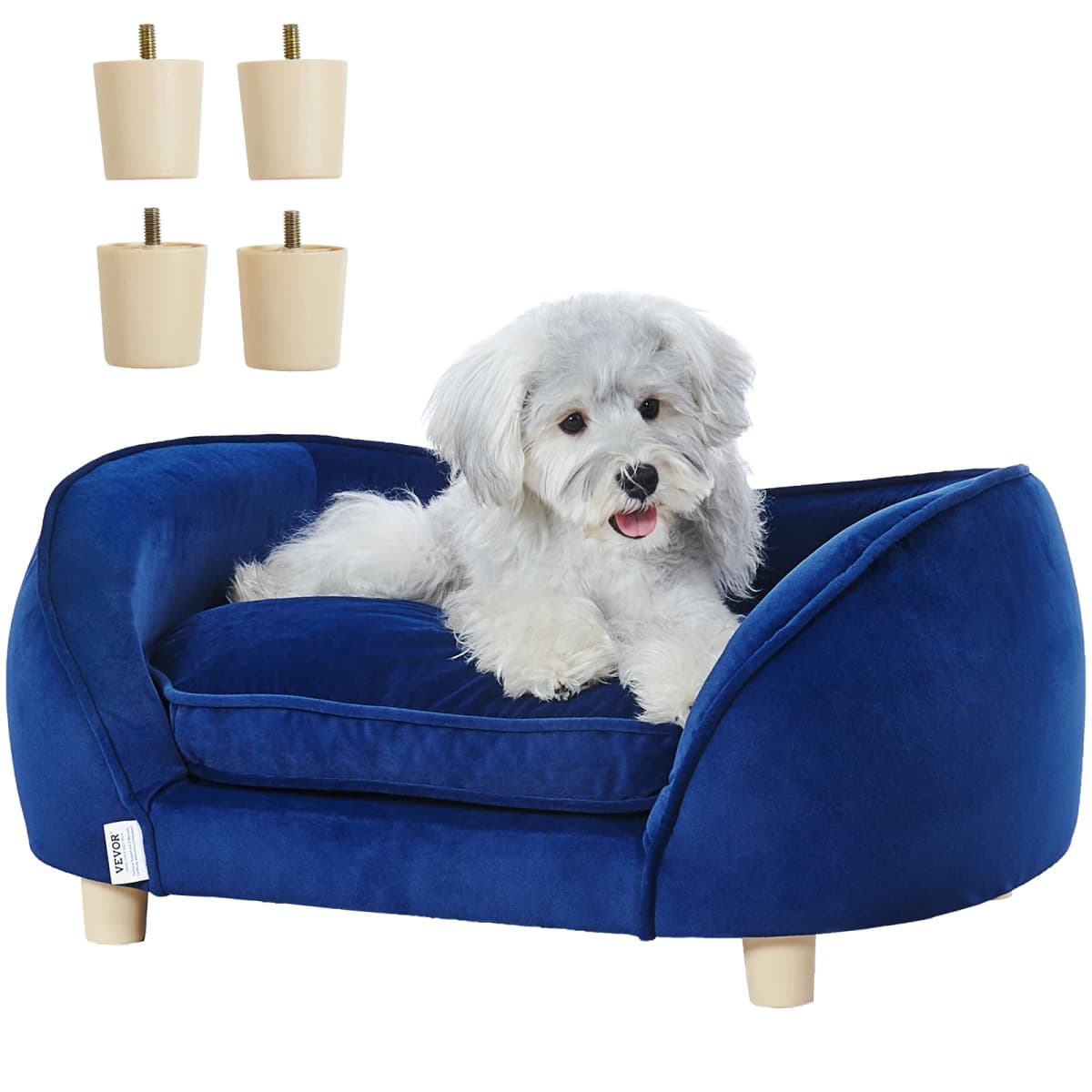 SucceBuy Pet Sofa Dog Couch for Medium-Sized Dogs and Cats Soft Velvety Dog Sofa Bed for Living Room Bedroom Pet Store or Clinic
