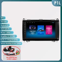 Hizpo 9inch CarPlay Android Auto Car Radio for Mercedes Benz Viano Vito W639 B200 W169 W245 Sprinter W906 GPS DSP RDS UI8581