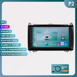 Hizpo 9inch CarPlay Android Auto Car Radio for Mercedes Benz Viano Vito W639 B200 W169 W245 Sprinter W906 GPS DSP RDS UI8581