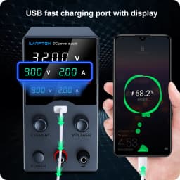 Wanptek Laboratory Power Supply 30V 5A 30V 10A 60V 5A 120V 3A  Adjustable with USB Output Display Lab Bench DC Power Supply
