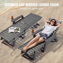 SucceBuy Chaise Lounge Chair Weight Capacity Adjustable Patio Lounge Chair for Outdoor for Pool Poolside Deck Backyard Lawn