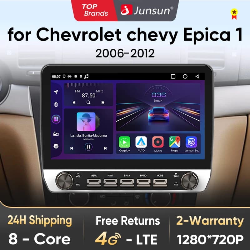 Junsun 10" Button Car Radio for Chevrolet chevy Epica GPS Multimedia Stereo BT FM RDS Wireless CarPlay for Apple Android Auto 4G