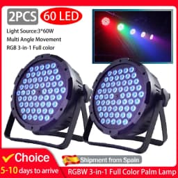 2PCS 60*3W LED Par Lights DJ Party Restaurant Disco Lights DMX512 Control Full Color Stage Lights Audience Festival Ambient Lamp