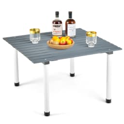 Camping table Wood roll-up picnic table, all-purpose portable outdoor table with carrying bag for beach picnics