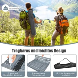 Camping table Wood roll-up picnic table, all-purpose portable outdoor table with carrying bag for beach picnics