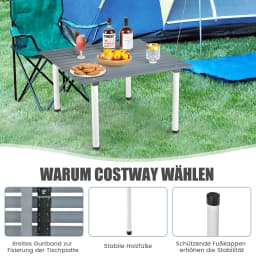 Camping table Wood roll-up picnic table, all-purpose portable outdoor table with carrying bag for beach picnics