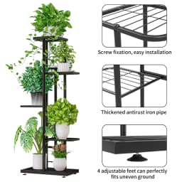5 Tier Extra Large Metal Plant Stand Shelf Multiple Flower Pot Rack Home Garden Balcony Planter Holder Decor Display Shelving