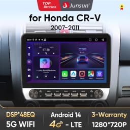 Junsun 10" Button Car Radio forHonda CR-V 2007-2011 GPS Multimedia Stereo BT FM RDS Wireless CarPlay for Apple Android Auto 4G