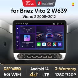 Junsun 10" Button Car Radio for Benz Vito 2008-2012 GPS Multimedia Stereo BT FM RDS Wireless CarPlay for Apple Android Auto 4G