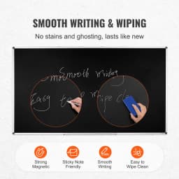 SucceBuy Black Board 70 x 40 in Large Chalkboard w/ Aluminum Frame Black Boards Dry Erase 1 Magnetic Erase & 3 Dry Erase Markers