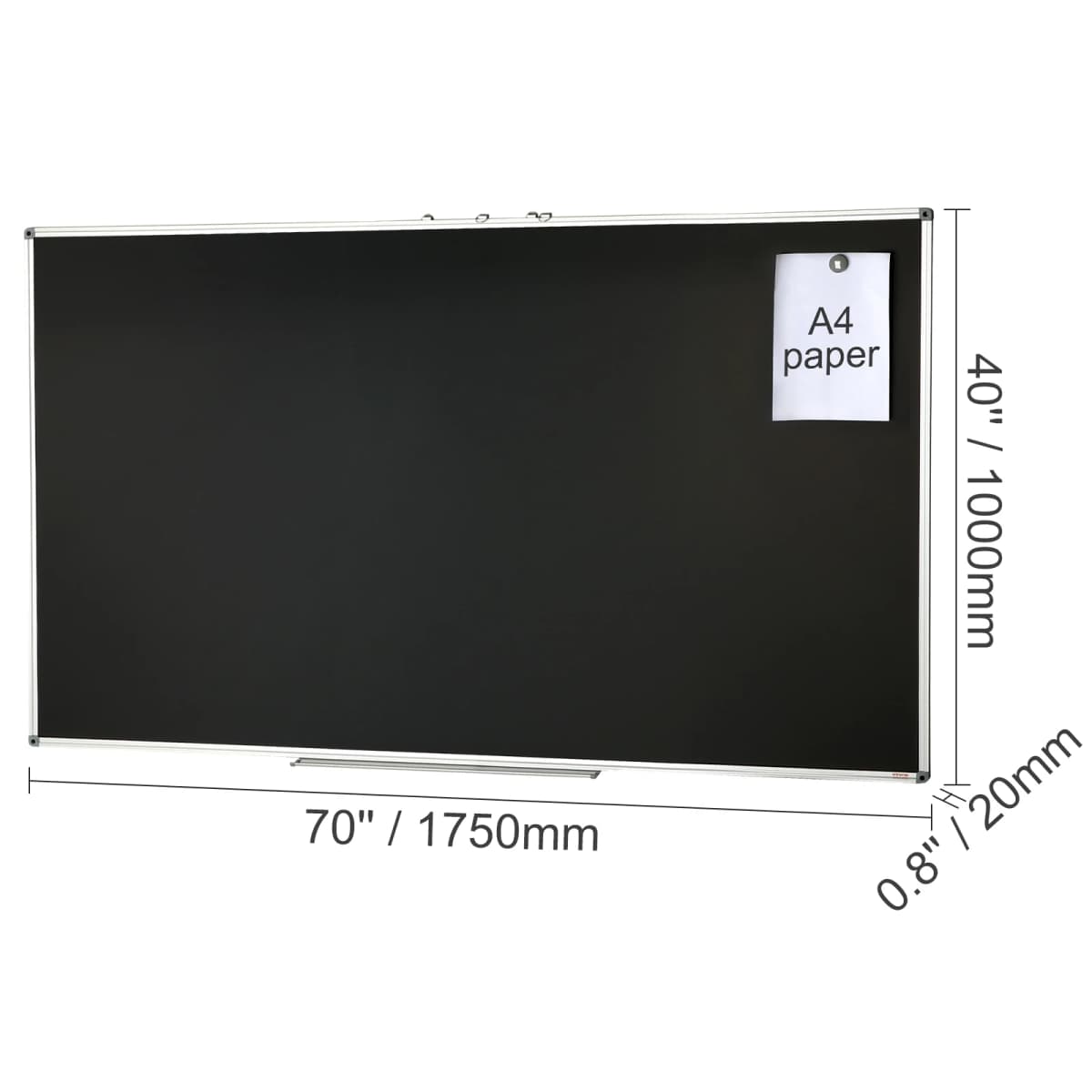 SucceBuy Black Board 70 x 40 in Large Chalkboard w/ Aluminum Frame Black Boards Dry Erase 1 Magnetic Erase & 3 Dry Erase Markers