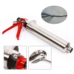 15 Inch Stainless Steel Hand Caulking Gun Mortar Applicator Sprayer Grout with 2 Nozzles, Portable Cement Grout Mortar Caulk