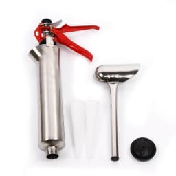 15 Inch Stainless Steel Hand Caulking Gun Mortar Applicator Sprayer Grout with 2 Nozzles, Portable Cement Grout Mortar Caulk
