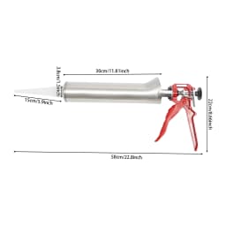 15 Inch Stainless Steel Hand Caulking Gun Mortar Applicator Sprayer Grout with 2 Nozzles, Portable Cement Grout Mortar Caulk
