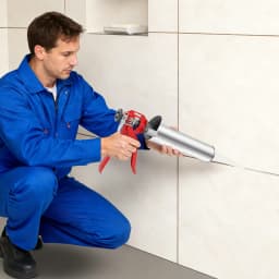 15 Inch Stainless Steel Hand Caulking Gun Mortar Applicator Sprayer Grout with 2 Nozzles, Portable Cement Grout Mortar Caulk