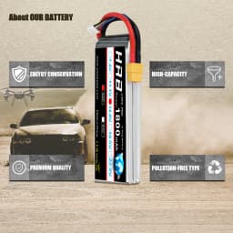 1/2PC HRB 4S Lipo Battery 14.8v 1800mah RC Lipo 50C with XT60 Connector for UAU airplane fpv drones RC Truck Car Monster RC Boat