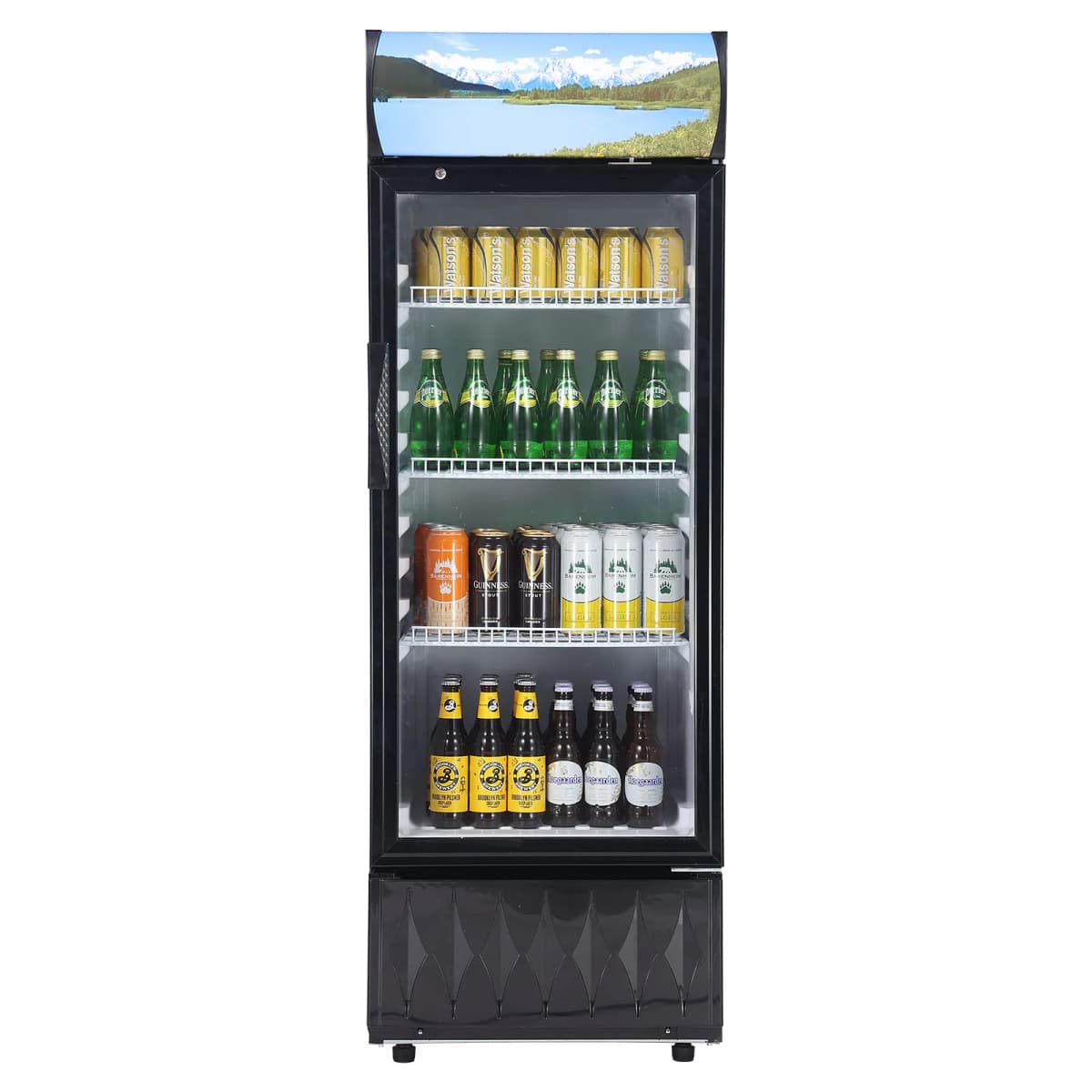 SucceBuy Commercial Merchandiser Refrigerator Beverage Refrigerator Cooler withAdjustable Shelves Customizable Lightbox