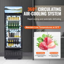 SucceBuy Commercial Merchandiser Refrigerator Beverage Refrigerator Cooler withAdjustable Shelves Customizable Lightbox