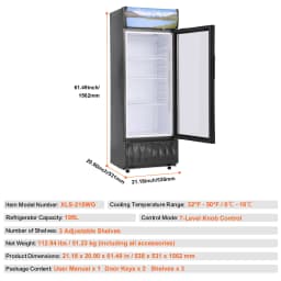 SucceBuy Commercial Merchandiser Refrigerator Beverage Refrigerator Cooler withAdjustable Shelves Customizable Lightbox