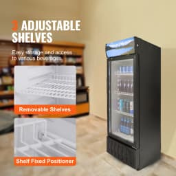 SucceBuy Commercial Merchandiser Refrigerator Beverage Refrigerator Cooler withAdjustable Shelves Customizable Lightbox