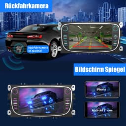 ESSGOO 7" Android 13 2+64G Carplay Car Stereo GPS NAV Wifi BT MIC FM RDS Radio For Focus MK2 Mondeo Cmax Galaxy Smax Kuga