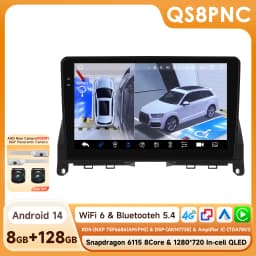 9" Hizpo CarPlay 2Din Android Auto Car Radio for Mercedes Benz C-Class W204 S204 2007 - 2010 Snapdragon 6115 RDS DSP 4G 360CAM