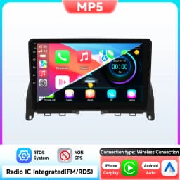 9" Hizpo CarPlay 2Din Android Auto Car Radio for Mercedes Benz C-Class W204 S204 2007 - 2010 Snapdragon 6115 RDS DSP 4G 360CAM