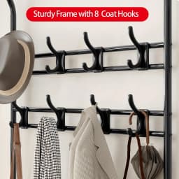Hall Tree Shoe Bench 4in1 Hall Tree Storage Bench for Entryway 8 Sturdy Hooks Industrial Entryway Bench Freestanding Coat Rack