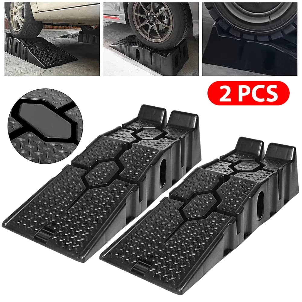 2pcs Car Ramps 90cm Car Ramps 3T Long Antiskid Working Ramp Auto Oil Changing Repair Maintenance Lift Tools