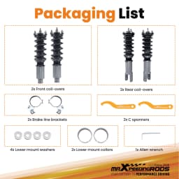 24 Level Coilovers Suspension Struts for Honda Civic 1996-2000 / CRX 1989-1990 for Integra 3rd Gen 92–99 Civic Del Sol 92-97