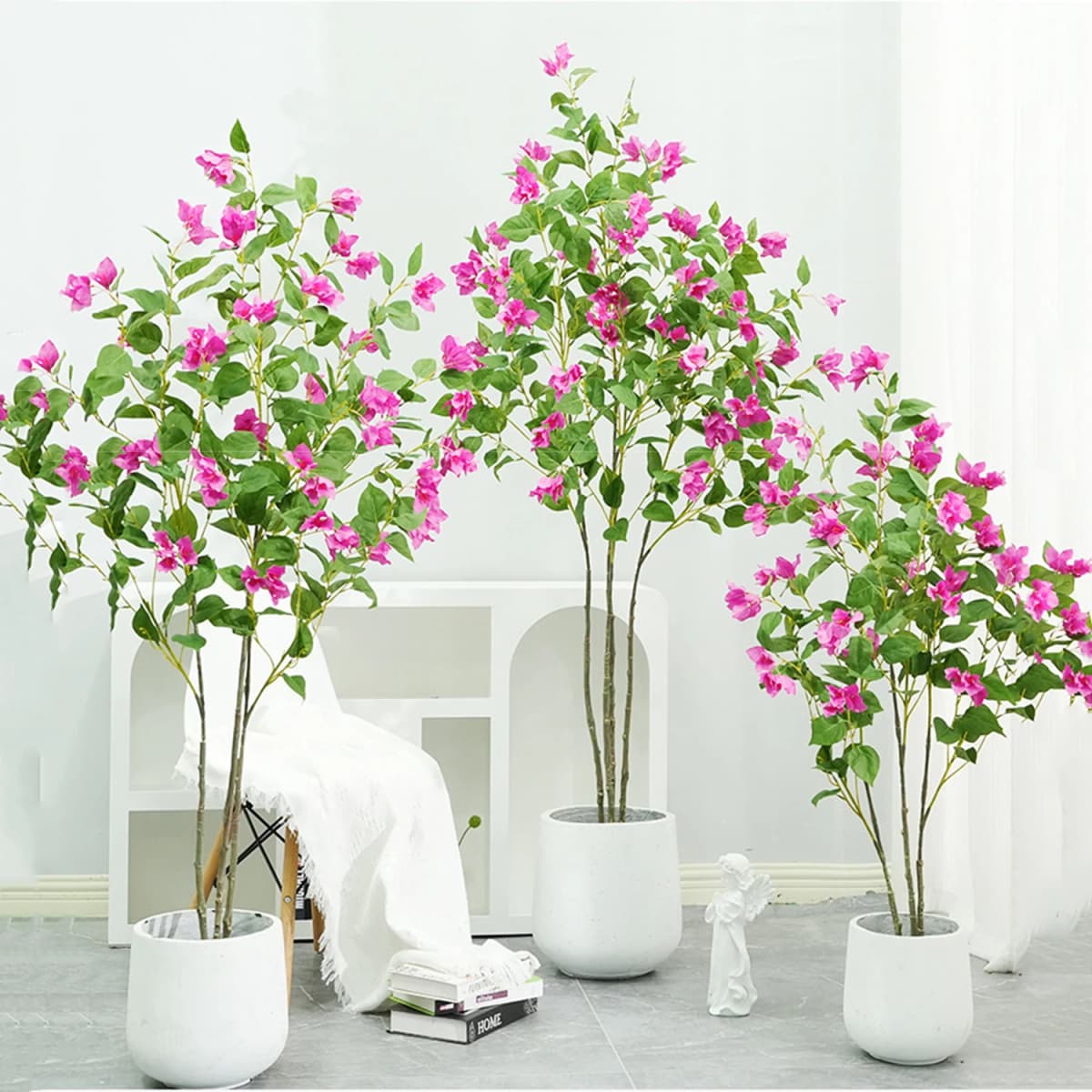 Artificial Tree With Real Touch Leaves Bougainvillea Flowers Tree For Photography Studio Atmosphere Decoration Home Landscape