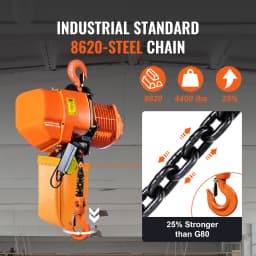 SucceBuy 4400lbs Electric Chain Hoist 21.6 ft/min Three Phase Overhead Crane with G100 Chain Wireless Control for Garage Litfing