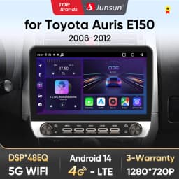 Junsun 10" Button Car Radio forToyota Auris E150 2006 GPS Multimedia Stereo BT FM RDS Wireless CarPlay for Apple Android Auto 4G
