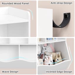 Kids Bookshelf Toy Storage Cabinet Children's Toy Shelf 35.4" x 11.8" x 29.5" for Children's Room Playroom Hallway Kindergarten