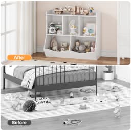 Kids Bookshelf Toy Storage Cabinet Children's Toy Shelf 35.4" x 11.8" x 29.5" for Children's Room Playroom Hallway Kindergarten