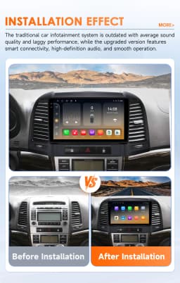 9" Hizpo 2Din CarPlay Android Auto Car Radio for Hyundai Santa Fe 2 2006 - 2012 Snapdragon 6115 GPS RDS DSP BT 4G SWC 360°CAM