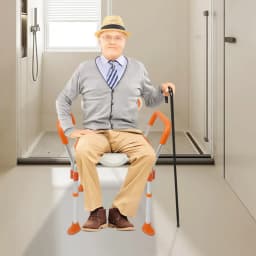 Shower Chair with Arms and Back Foldable Shower Chair Adjustable Non-Slip Feet Shower Seat for Elderly Disabled Pregnant Women