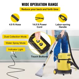SucceBuy Wet Dry Vacuum Cleaner 5.3 Gallon 2 Peak HP 4-in-1 Portable Shop Vacuum with Blow and Spray Function for Household Car
