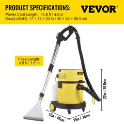 SucceBuy Wet Dry Vacuum Cleaner 5.3 Gallon 2 Peak HP 4-in-1 Portable Shop Vacuum with Blow and Spray Function for Household Car