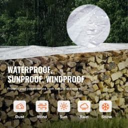 SucceBuy Transparent PVC Tarpaulin Rainproof Cloth Garden Pergola Tarp Curtain Balcony Windows Clear Tarp Rain Cover for Garden