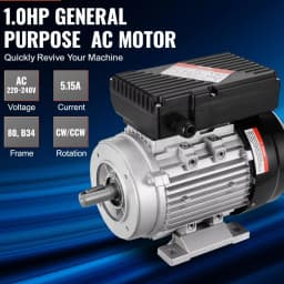 SucceBuy 0.75KW Air Compressor Motor Single Phase 2800 rpm Electric Motor Keyed Shaft CW/CCW Rotation for Agricultural Machinery