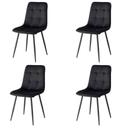 EGOONM Set of 2/4/6 Dining Room Chairs,Upholstered Chairs,Design Chair with Backrest,Velvet Seat,Metal Frame Kitchen Living Room